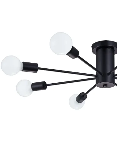 Люстра потолочная LOFT 75140/8C BLACK Natali Kovaltseva белая на 8 ламп, основание чёрное в стиле современный  фото 2